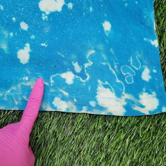 Vintage 90s Basketball Shirt M/L 21x27 Blue Bleached Ballin - Picture 6 of 15